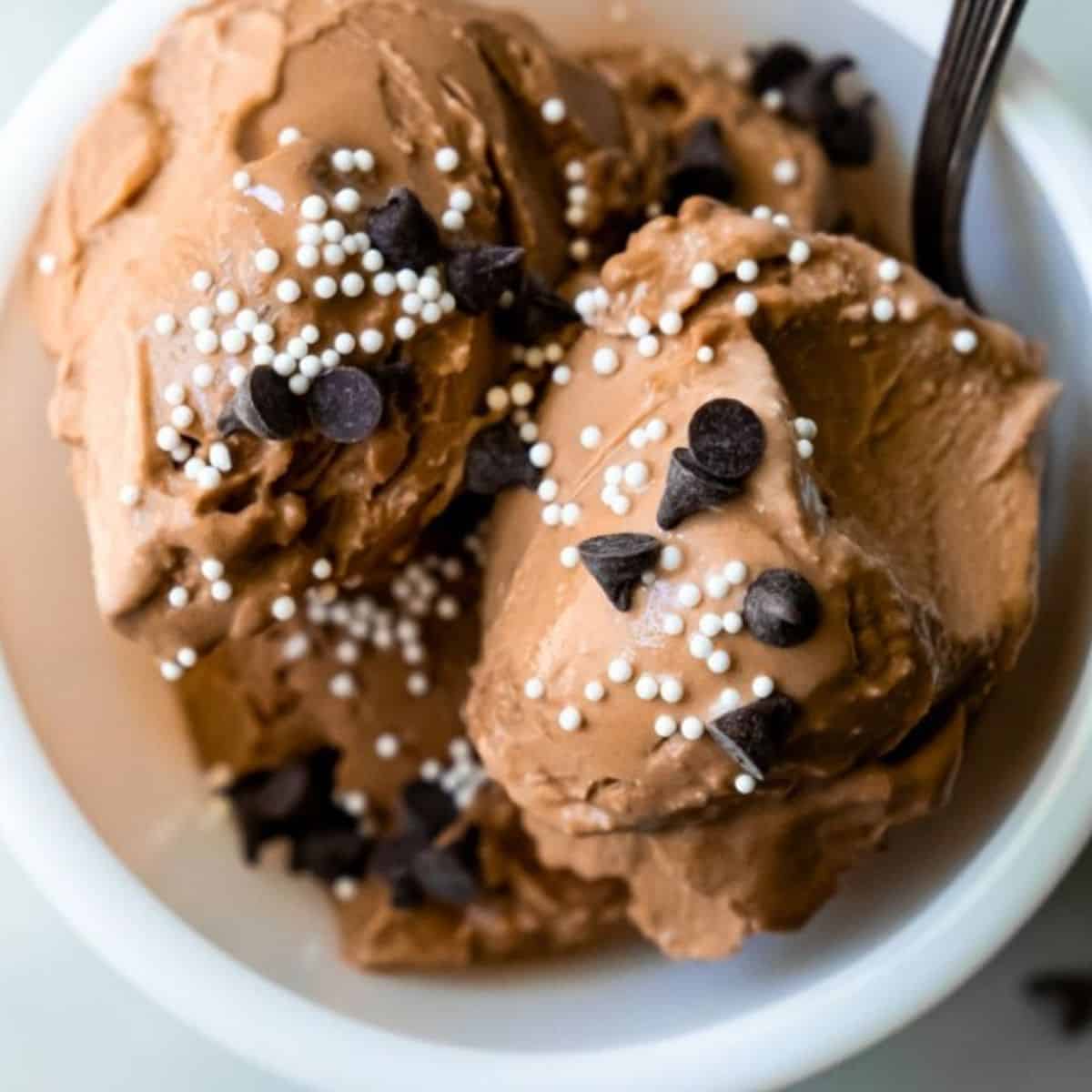 Ninja Creami Chocolate Ice Cream with cottage cheese