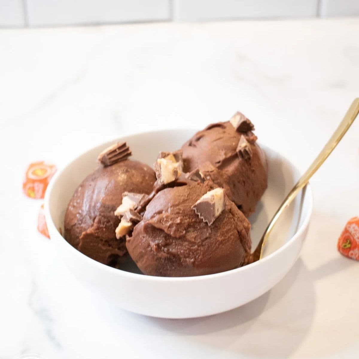 Ninja Creami Chocolate Peanut Butter Cup Protein Ice Cream