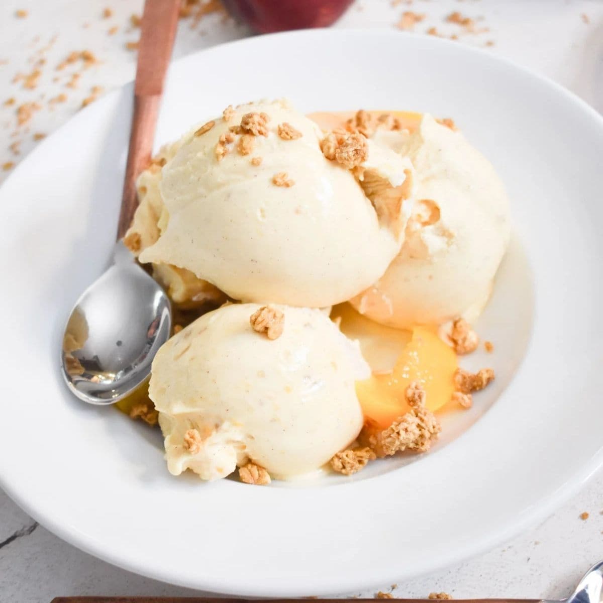Ninja Creami Peach Cobbler Frozen Yogurt