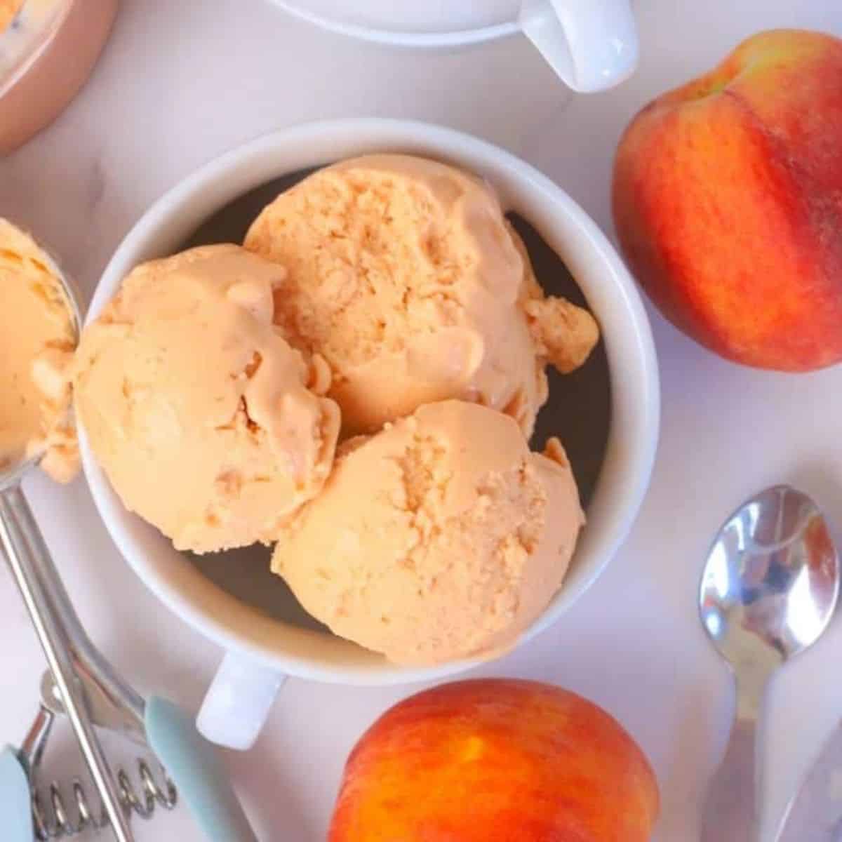 Sugar Free Peaches and Cream Ice Cream (Ninja Creami)